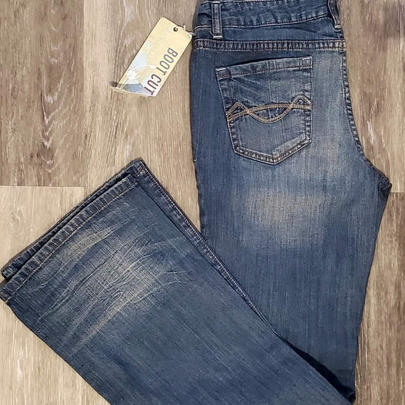 Slightly Distressed Boot Cut Jeans - Picture 7 of 10